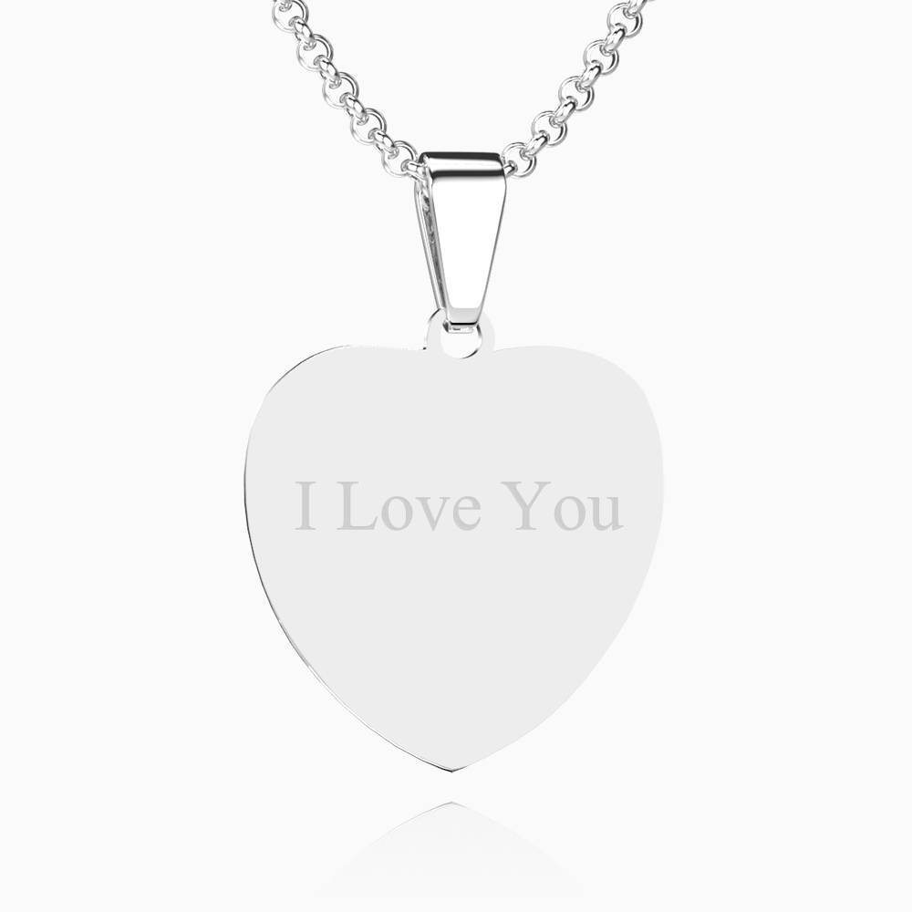 aakip™-Stainless Steel Photo Heart Tag Necklace Engraved Pendant