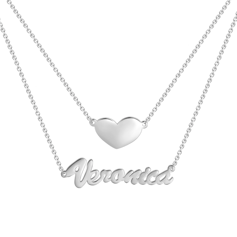 aakip™-Layered Nameplate Necklace For Her