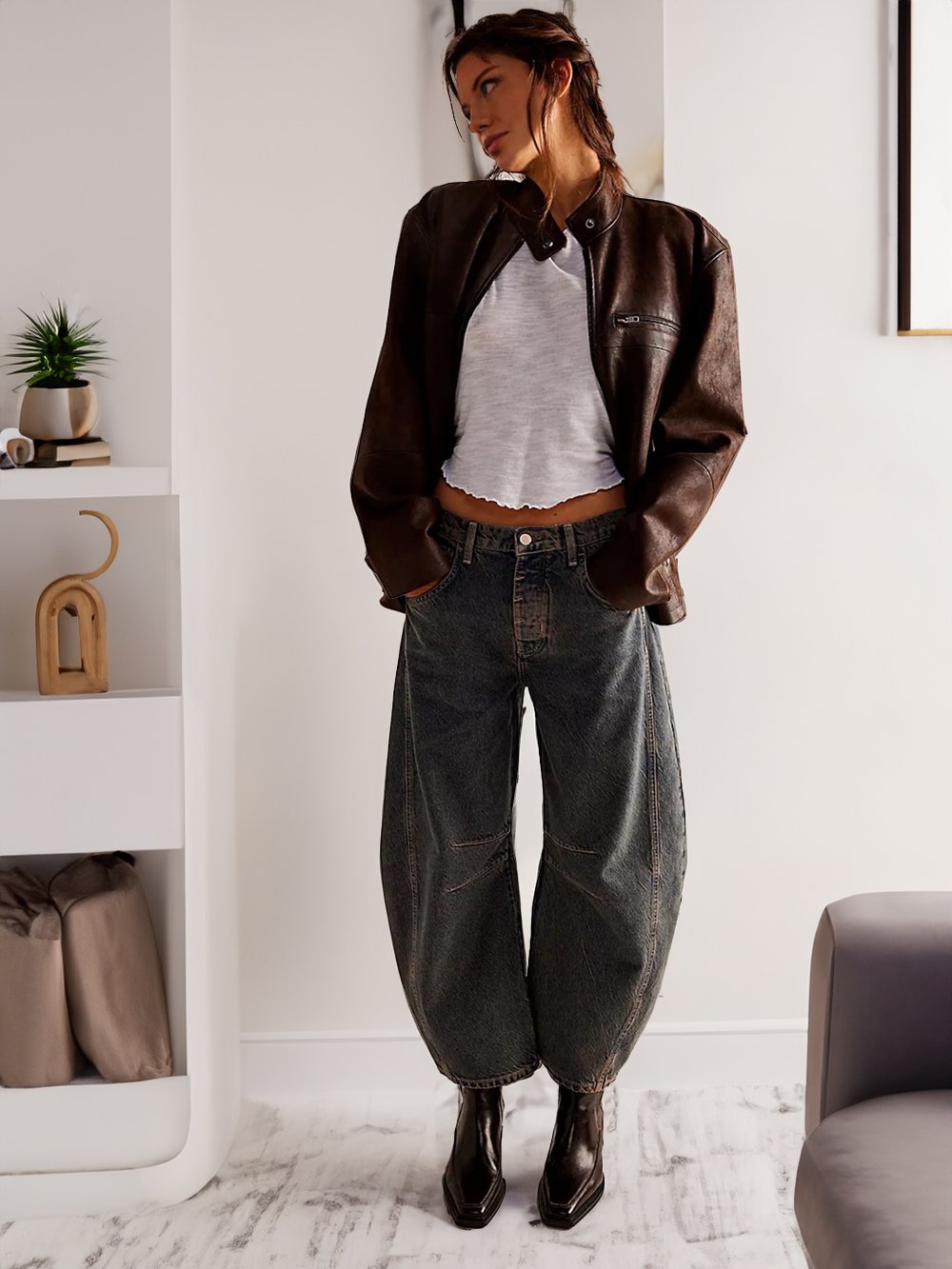 aakip™-Casual and trendy mid-rise tube jeans