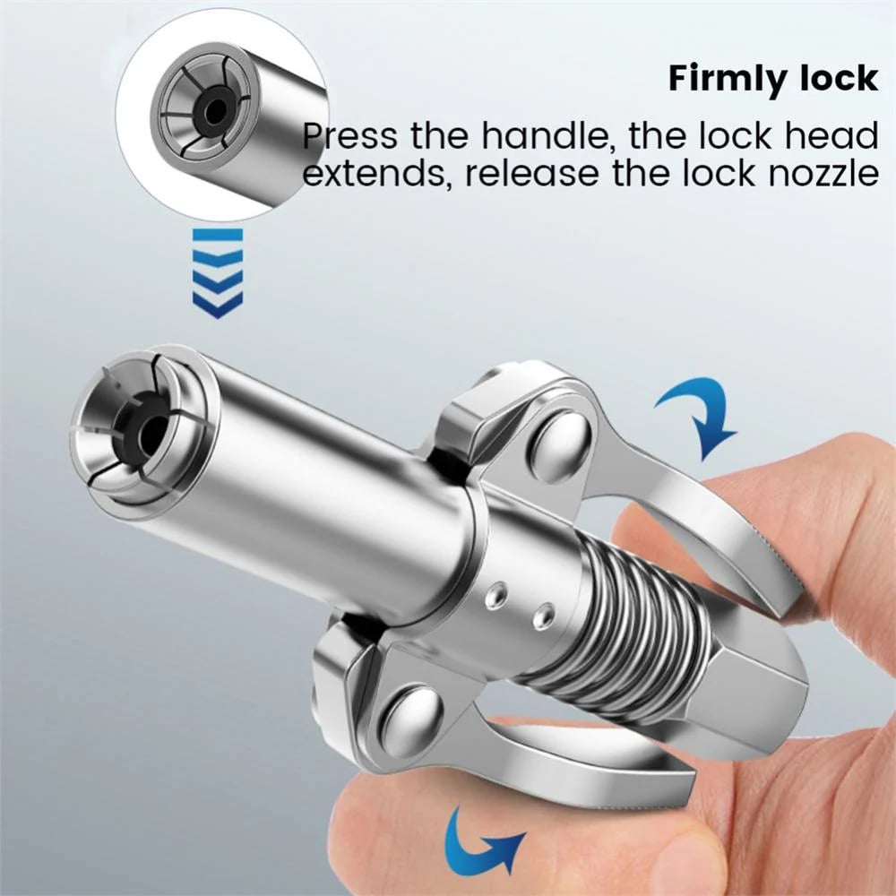 aakip™-🎁2024 New Year Hot Sale🎁Strong Lock on Grease Couplers with Spring Flex Hose