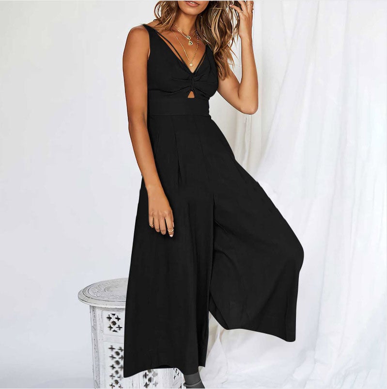 aakip™-V Neck Cutout High-Waist Jumpsuits(Buy 2 free shipping)