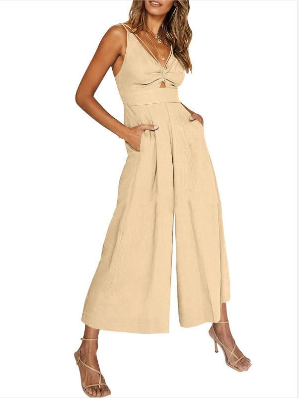 aakip™-V Neck Cutout High-Waist Jumpsuits(Buy 2 free shipping)