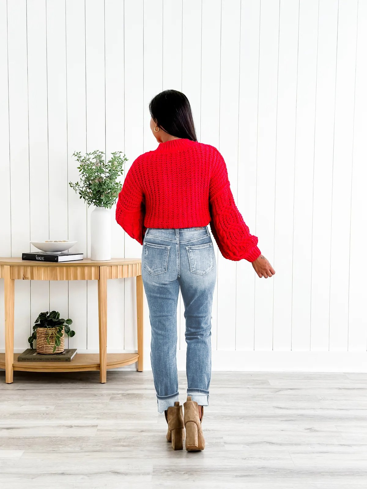 aakip™-Tummy Control Distressed Cuffed Boyfriend Jeans (Buy 2 Free Shipping)