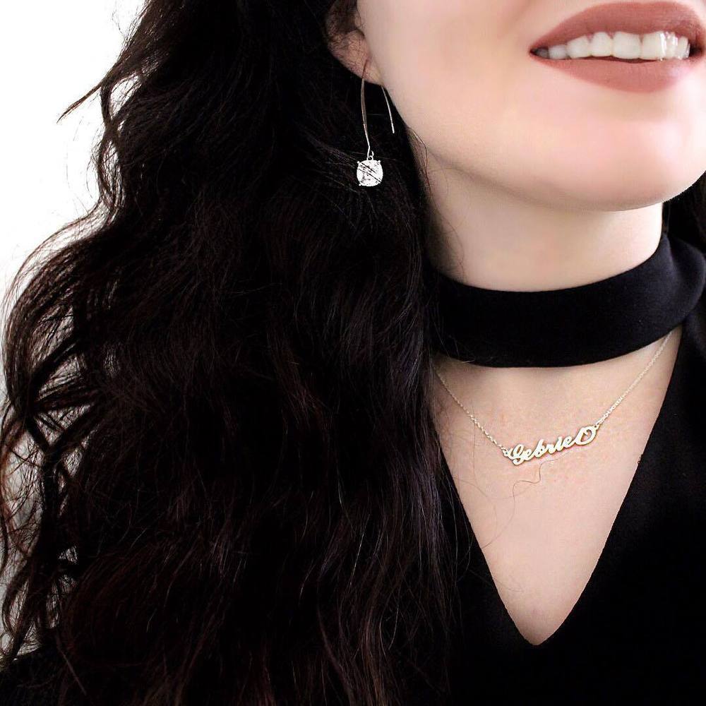 aakip™-alloy Plated Carrie Name Necklace Custom Name Necklace