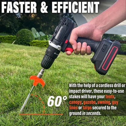 aakip™-8" Screw in Tent Stakes - Ground Anchors Screw in