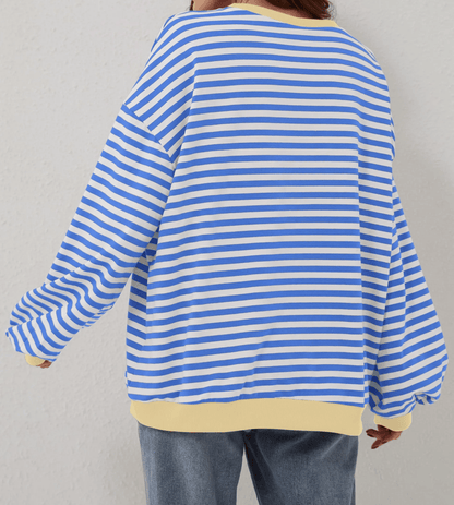 aakip™-WOMEN'S OVERSIZED STRIPED LONG SLEEVE PULLOVER (BUY 2 FREE SHIPPING)