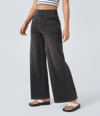 aakip™-Quinn Super Stretch High-Waisted Wide Leg Jeans