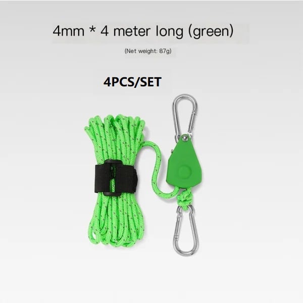 aakip™-Portable Adjustable Fix Tent High Strength Fast Release Pulley Camping Rope(4 Pcs/Set)