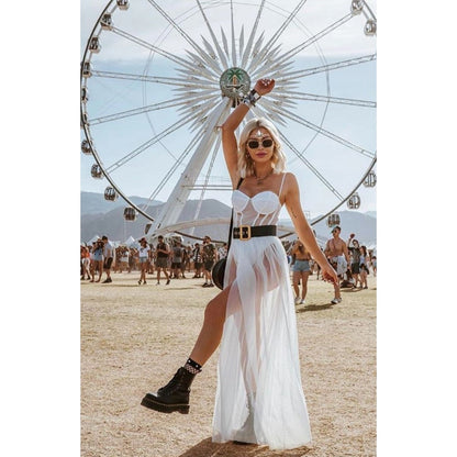 aakip™-Bohemian Vintage Sheer Long Dresses Summer Beach Party Party Long Dresses