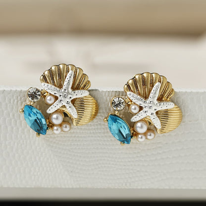 aakip™-Beach Shell Starfish Coral Necklace & Bracelet & Earrings