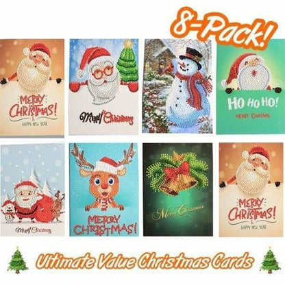🎅5D Diamond Painting Christmas Cards New Arrival (8 Pack)