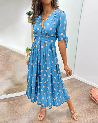 aakip™-🔥🌷 Promotion 48% OFF - 💃Deep V-neck polka-dot dress