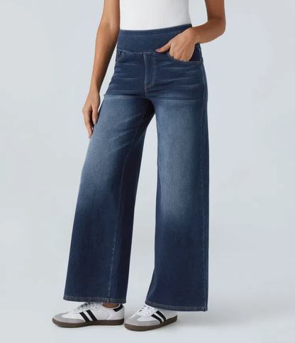 aakip™-Quinn Super Stretch High-Waisted Wide Leg Jeans