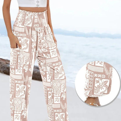 🌸Women's Casual Printed Wide Leg Pants with Pockets
