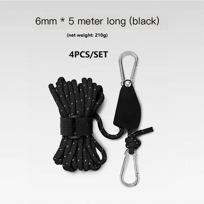aakip™-Portable Adjustable Fix Tent High Strength Fast Release Pulley Camping Rope(4 Pcs/Set)