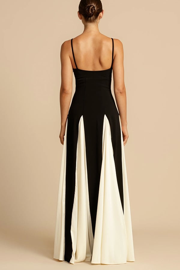 aakip™-Timeless Elegance Panelled Tulle A-line Slip Maxi Dress