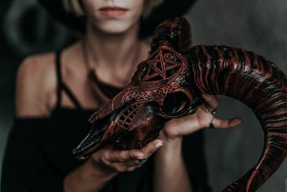aakip™-Carved Ram Skull