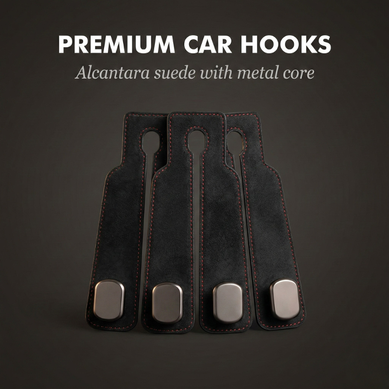 Alcantara Suede Dual Hook & Phone Holder for Car Headrest + 50% OFF