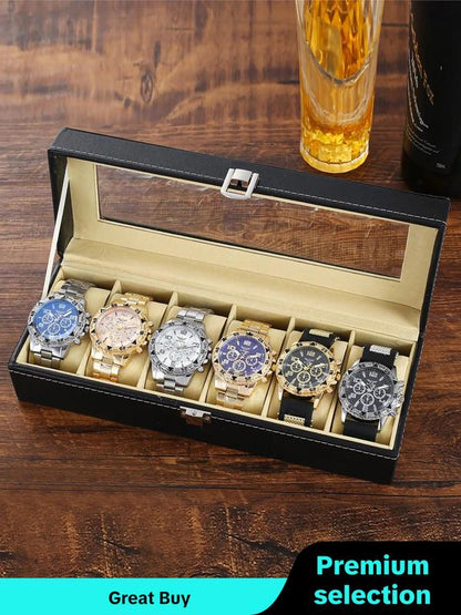 ✨🔥Men's Business Round Dial Analog Quartz Watch Storage Bbox