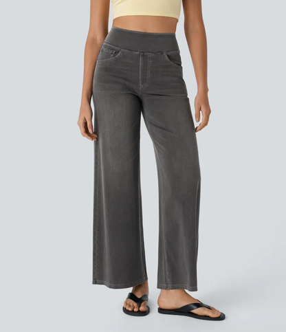 aakip™-Quinn Super Stretch High-Waisted Wide Leg Jeans