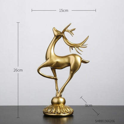 aakip™-Handmade Golden Deer Animal Figurine