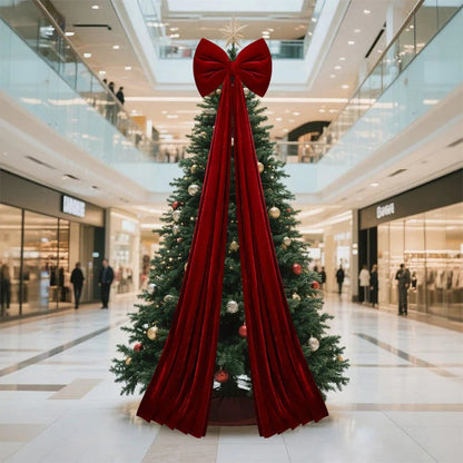 Christmas Bow Ornament with Long Ribbons