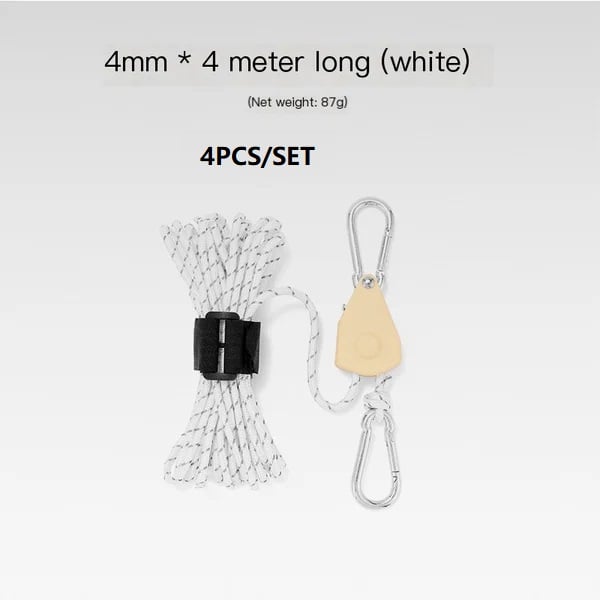 aakip™-Portable Adjustable Fix Tent High Strength Fast Release Pulley Camping Rope(4 Pcs/Set)