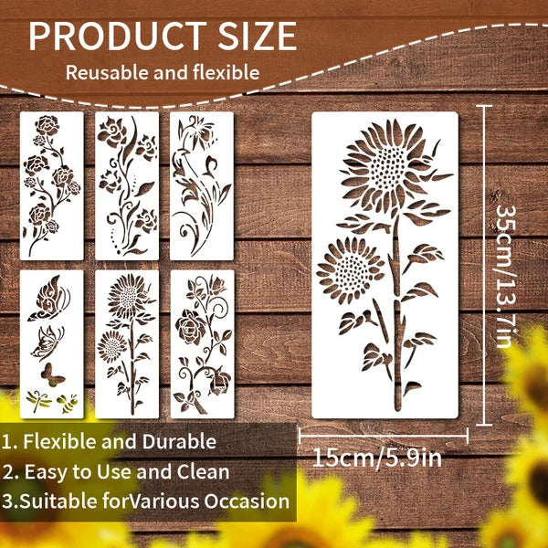 aakip™-🔥DIY decoration🌻-Garden Fence Large Flower Stencils