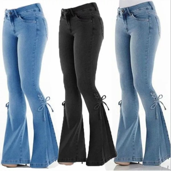 aakip™-70S HIP HUGGER BELL BOTTOMS STRETCHY JEANS