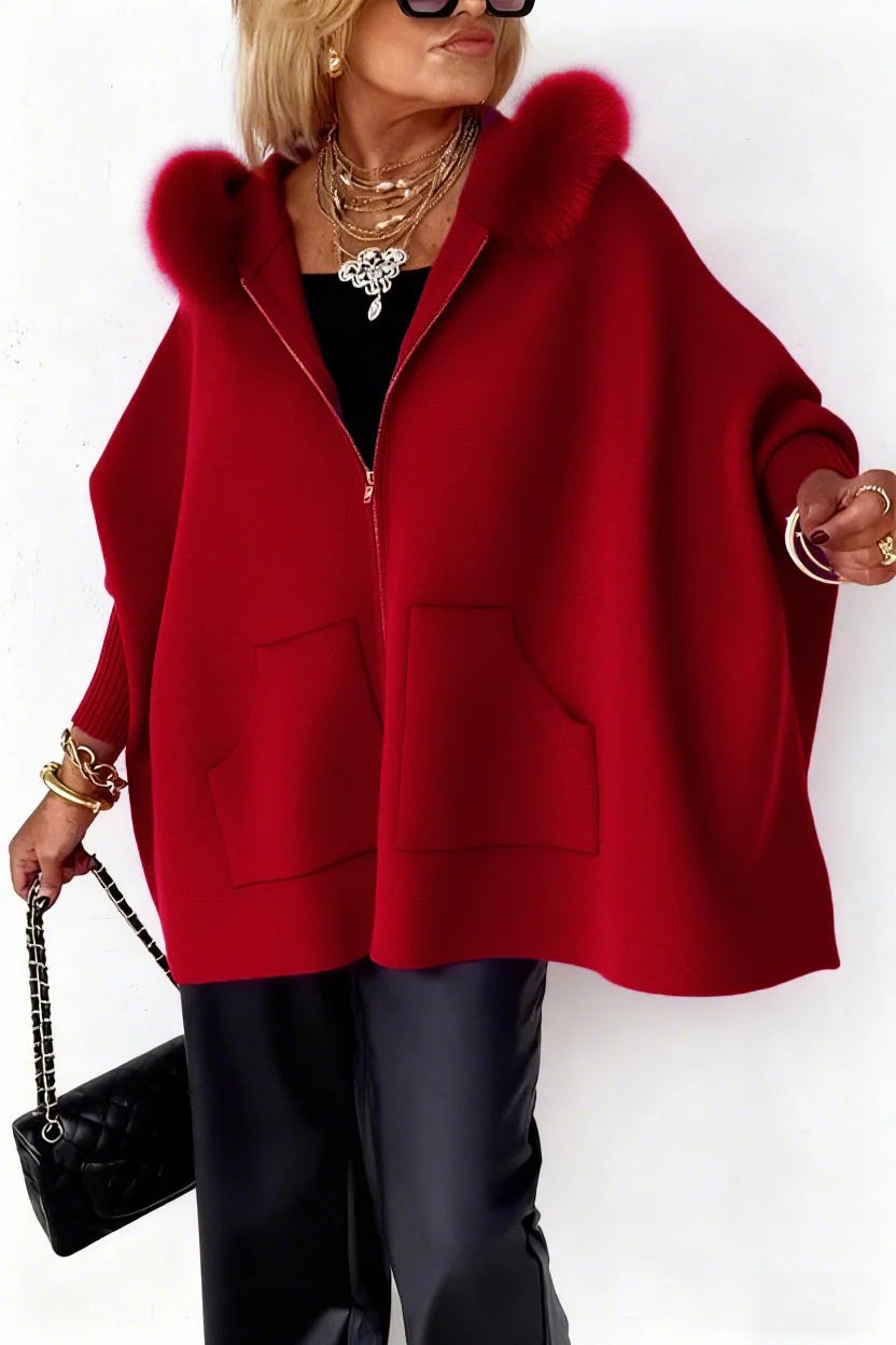 🧥Women Fur Collar Solid Color Casual Jacket