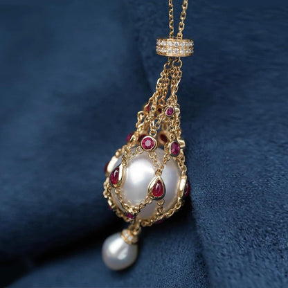aakip™- 49% OFF--Pearl & Gemstone Lavalier Pendant