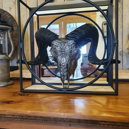 aakip™-Carved Ram Skull