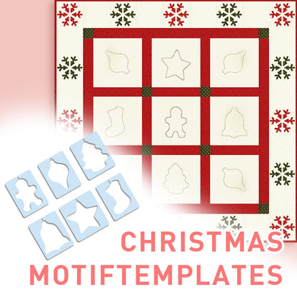 Christmas Motif Quilting Template Set (6 PCS)  - With Instructions