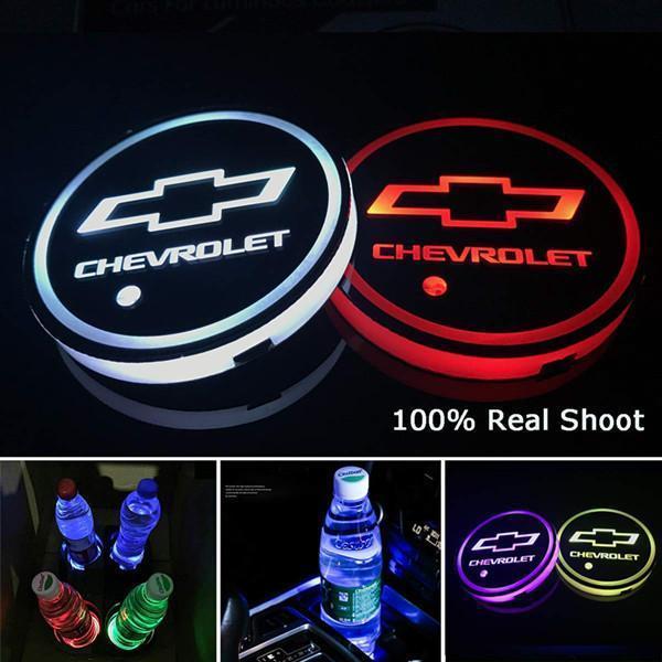 aakip™-Led Car Logo Cup Lights up Holder USB Charging 7 Colors Changing