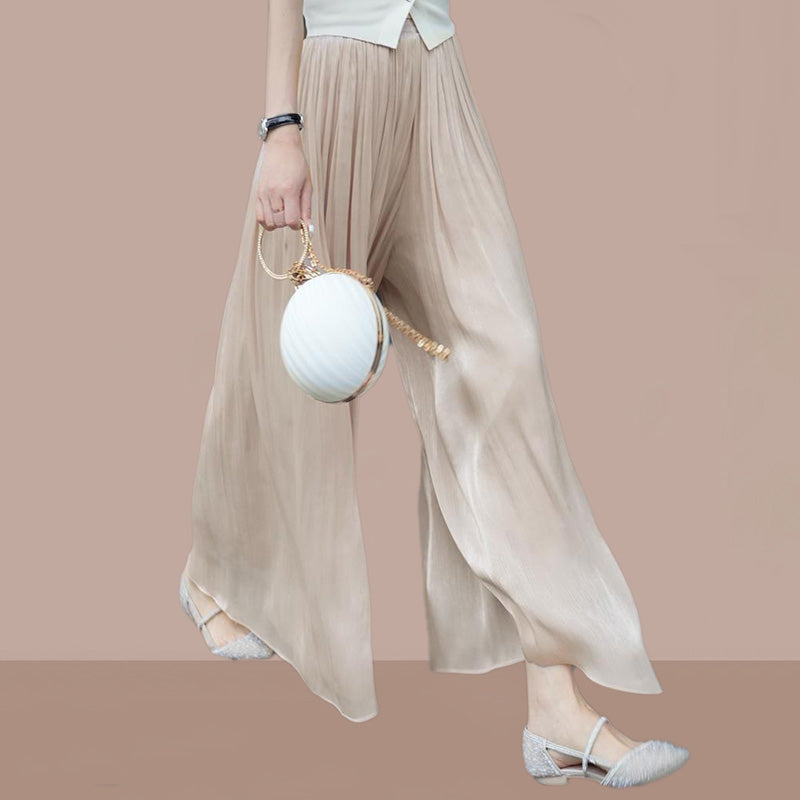 aakip™-👗Glazed Ice Silk Floor-Length Wide-Leg Culottes