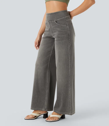 aakip™-Quinn Super Stretch High-Waisted Wide Leg Jeans