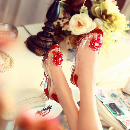 aakip™-Slingback Flower Rhinestone Sandals