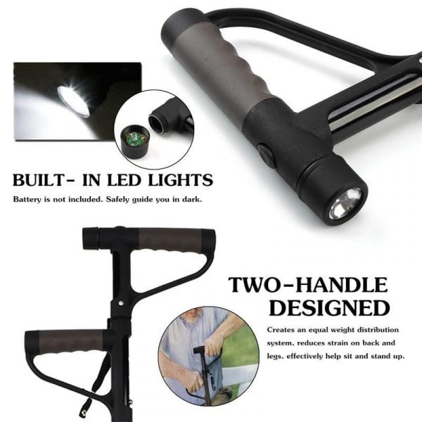 aakip™-HOT SALE -Aluminum alloy with LED light non-slip foldable walking stick