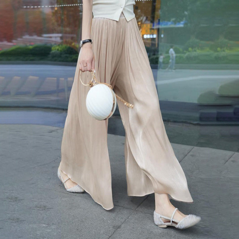 aakip™-👗Glazed Ice Silk Floor-Length Wide-Leg Culottes