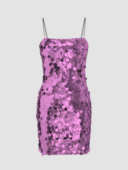 aakip™-Chain Sequined Irregular Dress
