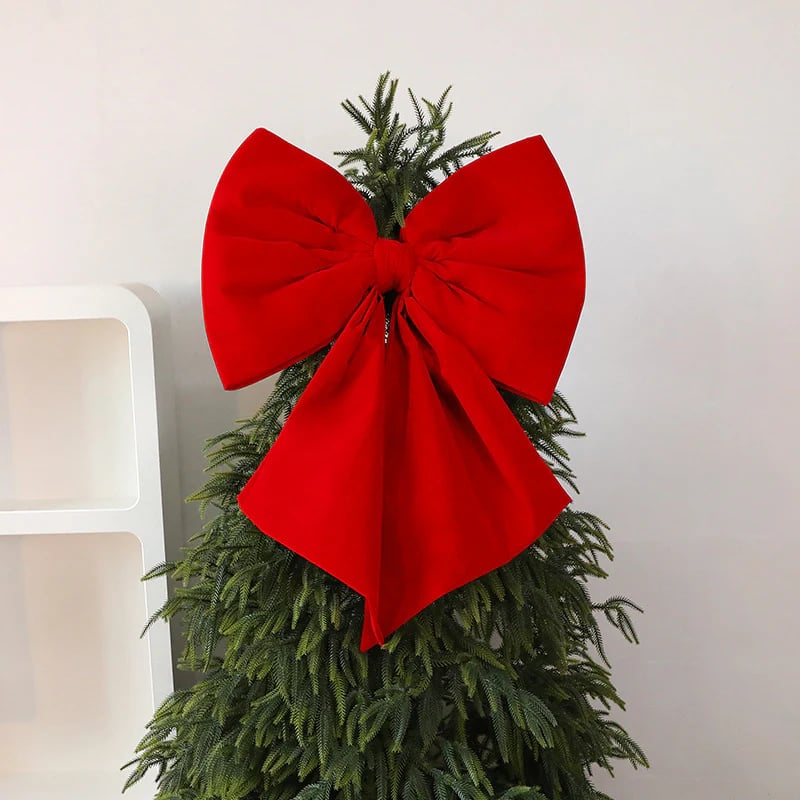 Christmas Bow Ornament with Long Ribbons