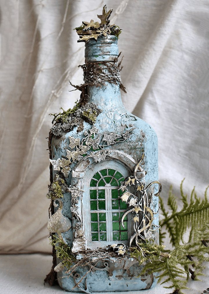 aakip™-Altered Art Bottle - Mystical forest stories