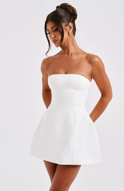 aakip™-Asha Mini Dress-Ivory