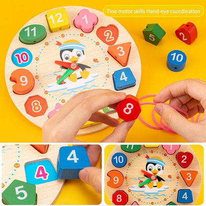 🔥6-Piece Wooden Shape Sorter Toy Set – Educational & Stacking Toy for Toddlers
