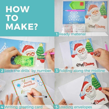 🎅5D Diamond Painting Christmas Cards New Arrival (8 Pack)