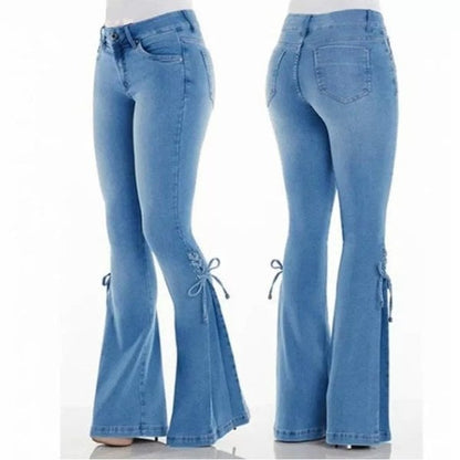 aakip™-70S HIP HUGGER BELL BOTTOMS STRETCHY JEANS