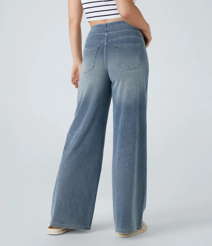 aakip™-Quinn Super Stretch High-Waisted Wide Leg Jeans