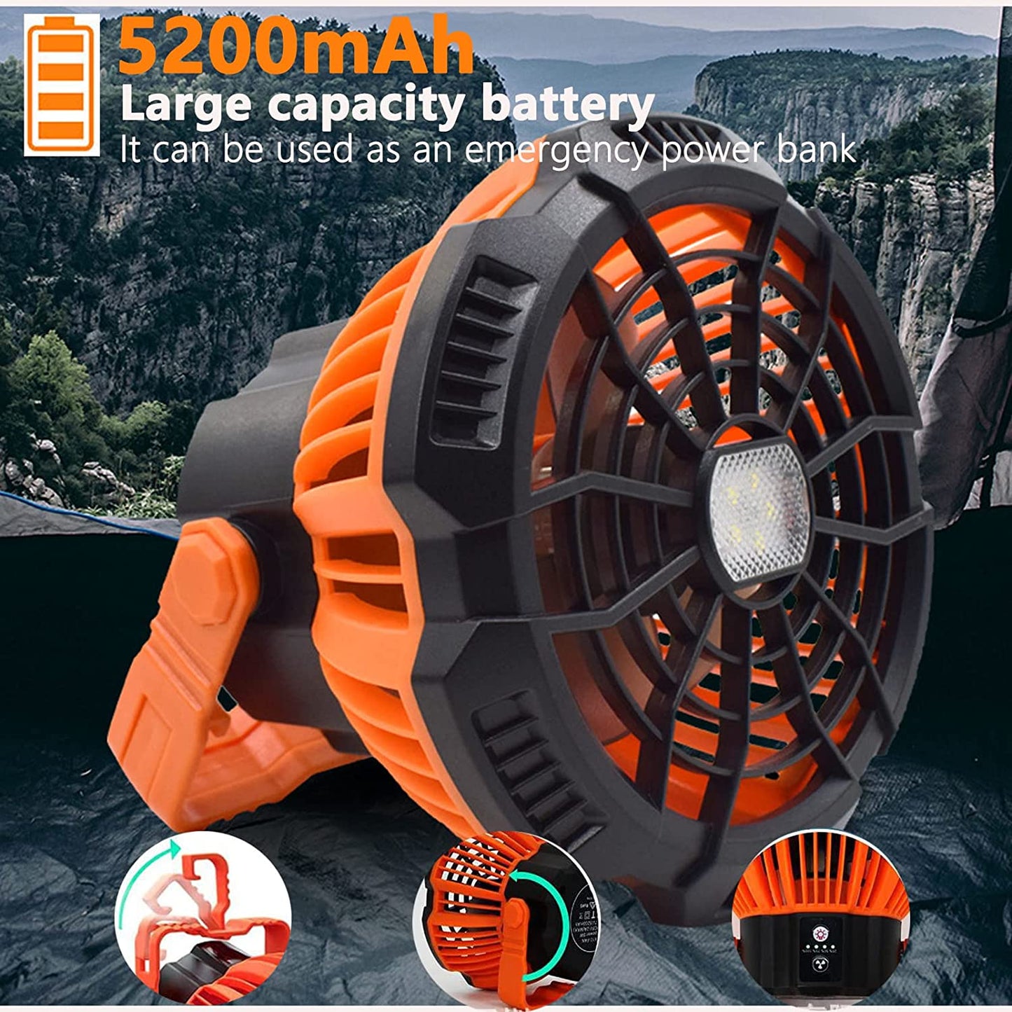 aakip™-💥49% OFF🔥Portable Camping Fan with LED Lantern🔥BUY 2 Free Shipping