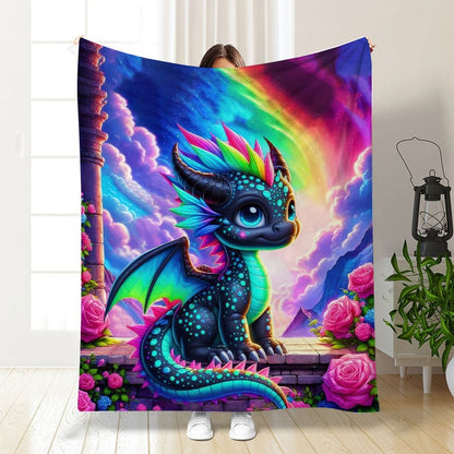 49% OFF This Week Promotions🎉🎉Soft Funny Throw Blanket Cute Smiling Dinosaurs HD Digital Print Flannel