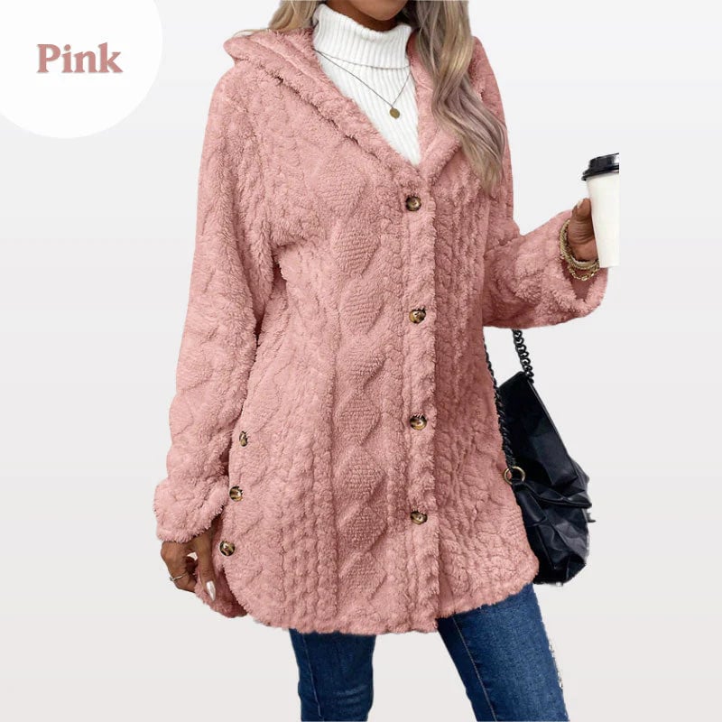 Women's Warm Diamond Pattern Hooded Jacket🧥